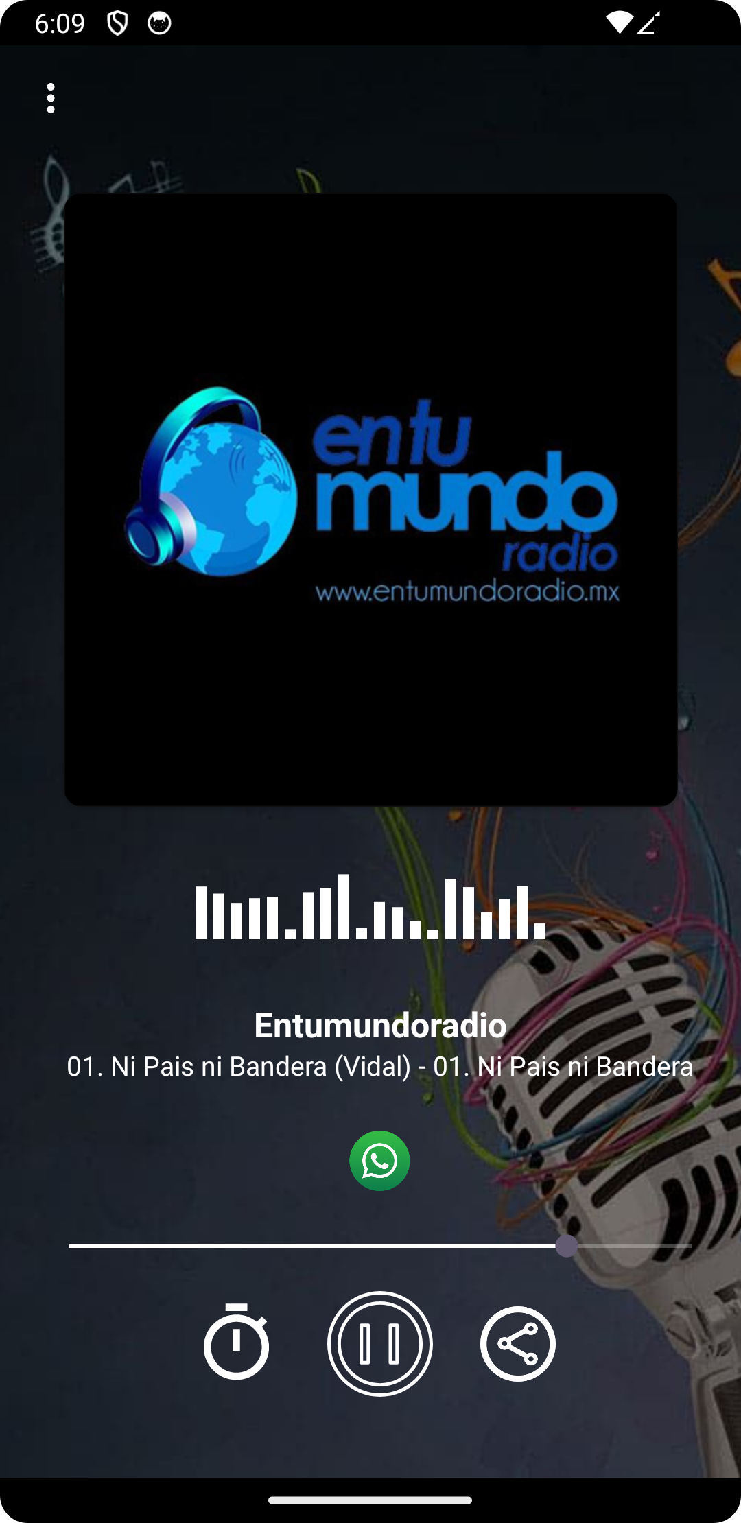 Captura de pantalla de la aplicación